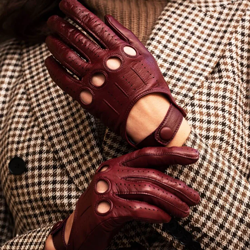 Women Leather Driving Gloves