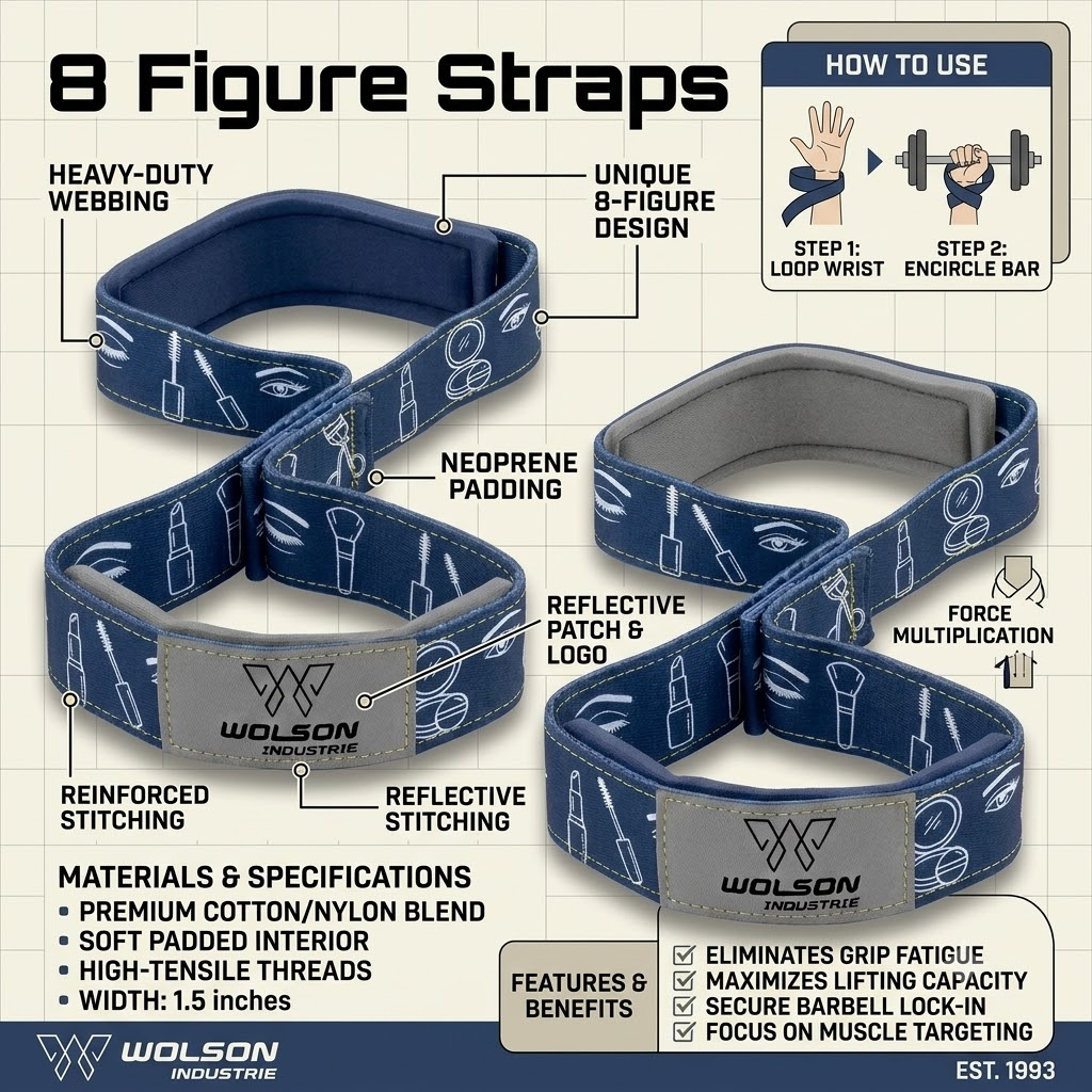8 Figure Lifting Straps Wholesale | Bulk Weightlifting Straps | Wolson Industries - Image 3
