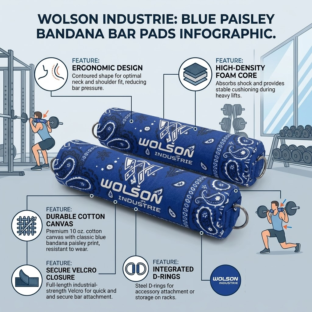 Blue Paisley Barbell Pad | Wholesale & OEM | Wolson Industries - Image 3
