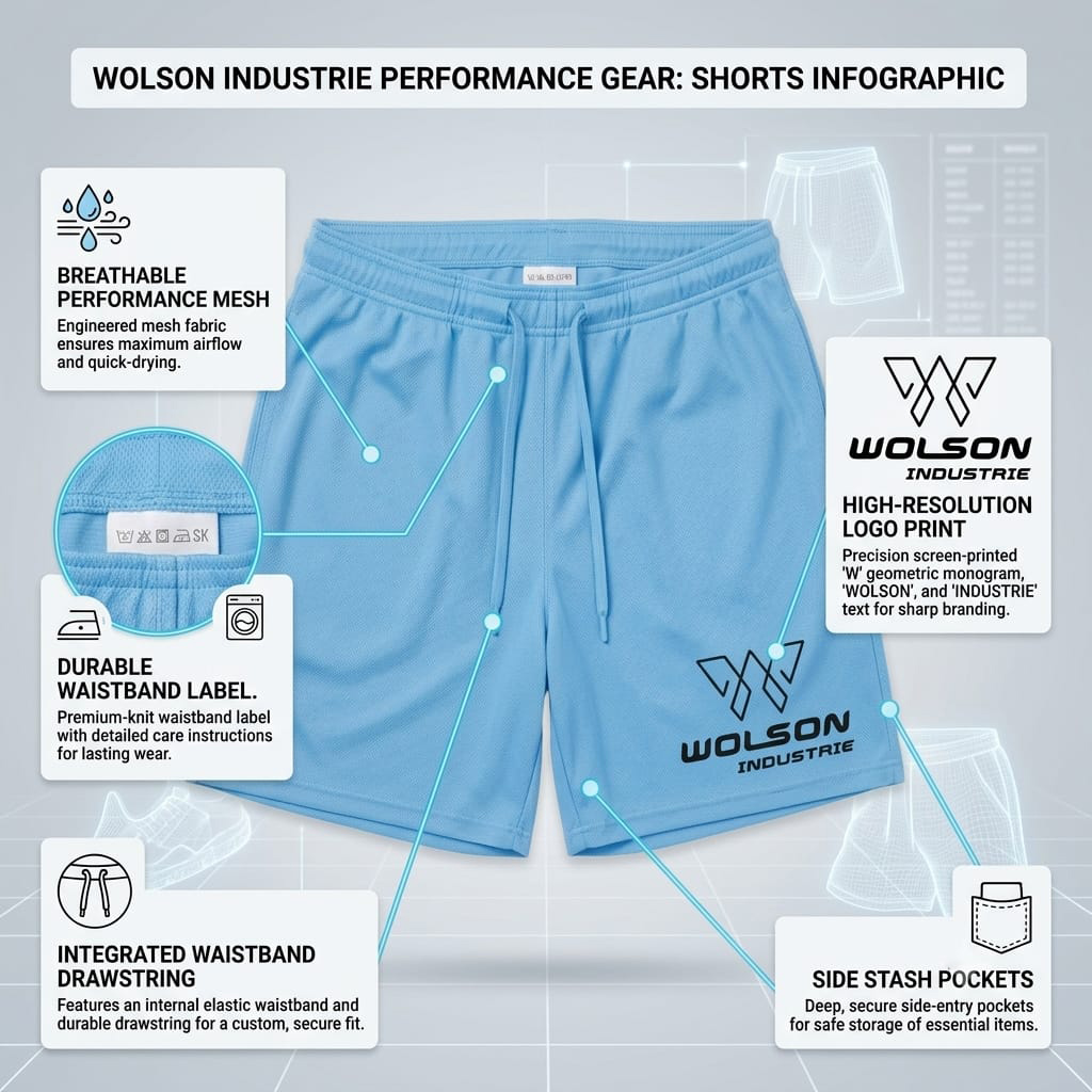 Men’s Gym Shorts | Breathable Performance Workout Shorts | Wholesale Sports Shorts – Wolson Industries - Image 3