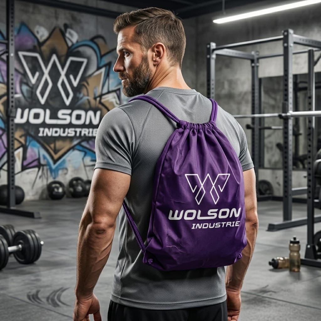 Weight Lifting Gym Bag – Premium 450 GSM Drawstring Backpack | Wolson Industrie - Image 4