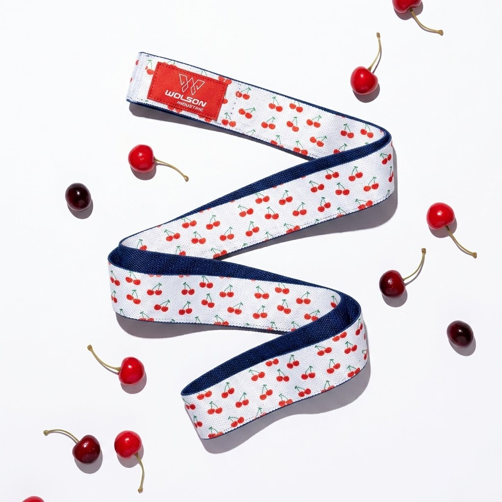 Wolson Industrie Long Resistance Band with breathable knit fabric and anti-slip silicone interior