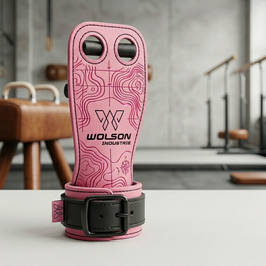 Pink & Black Gymnastic Leather Grips | Wholesale | Wolson Industries - Image 2