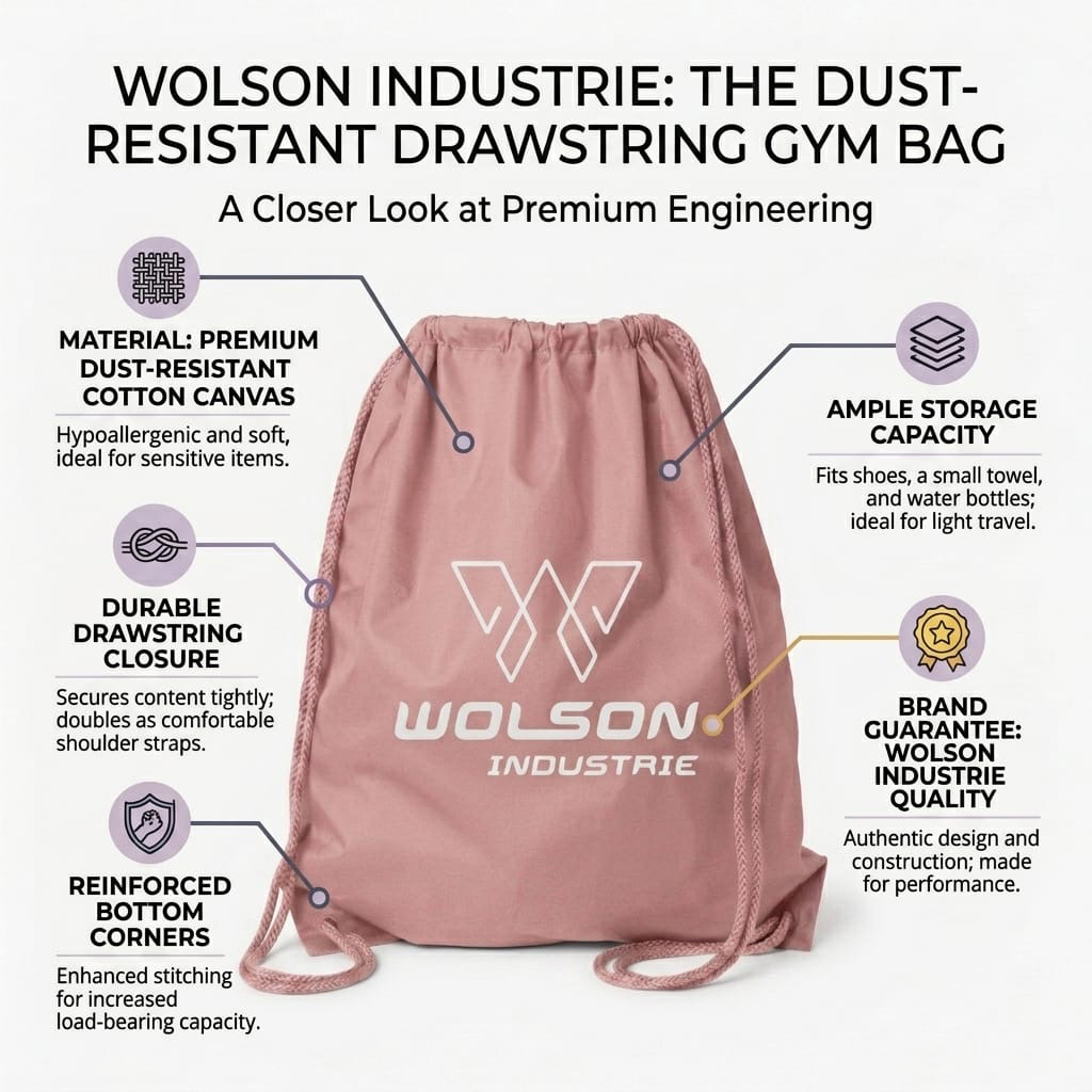 Weight Lifting Gym Bag – Premium 450 GSM Drawstring Backpack | Wolson Industrie - Image 3