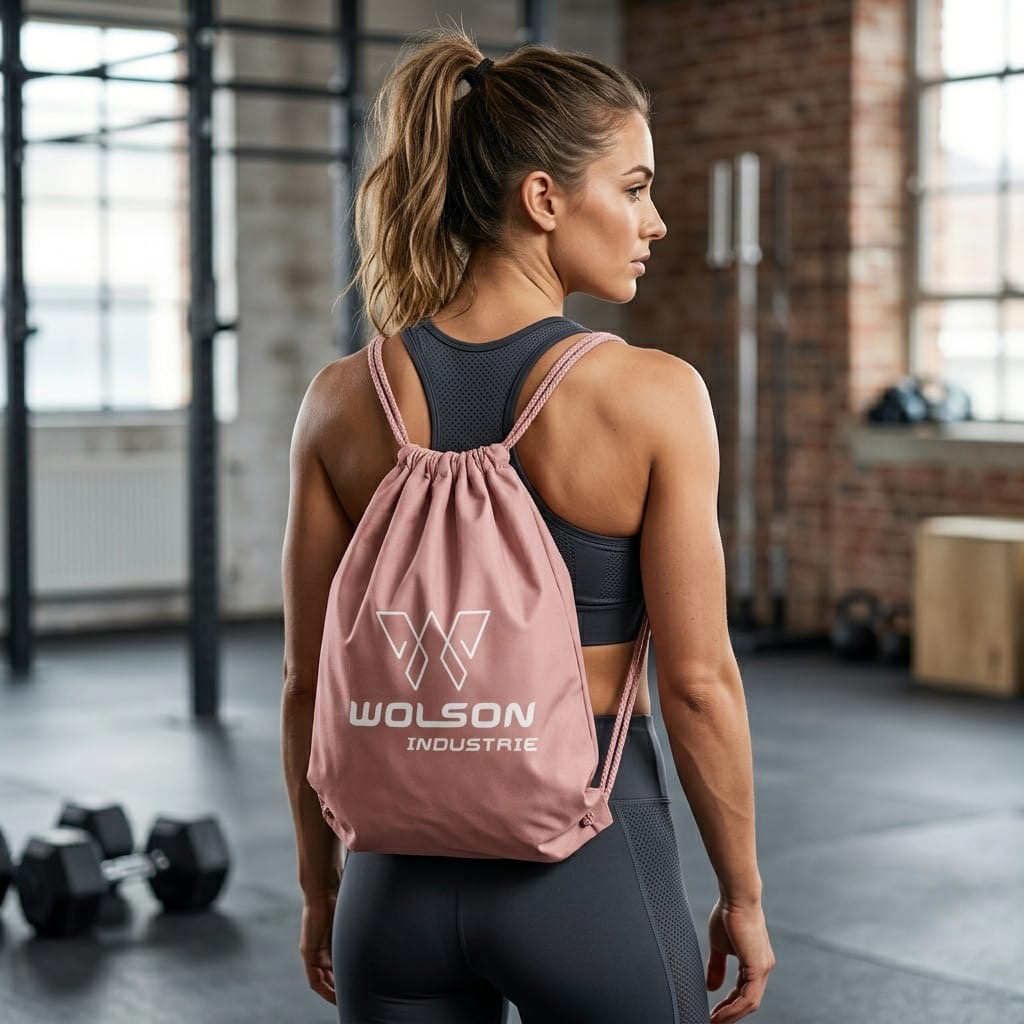 Weight Lifting Gym Bag – Premium 450 GSM Drawstring Backpack | Wolson Industrie - Image 4