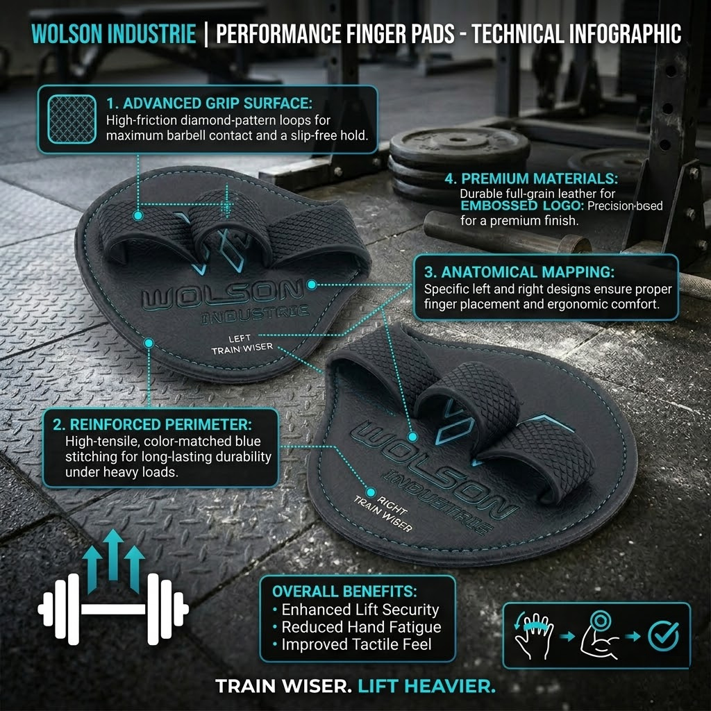 Premium Weightlifting Grip Pads | Leather Gym Grip Pads | Wolson Industries - Image 4